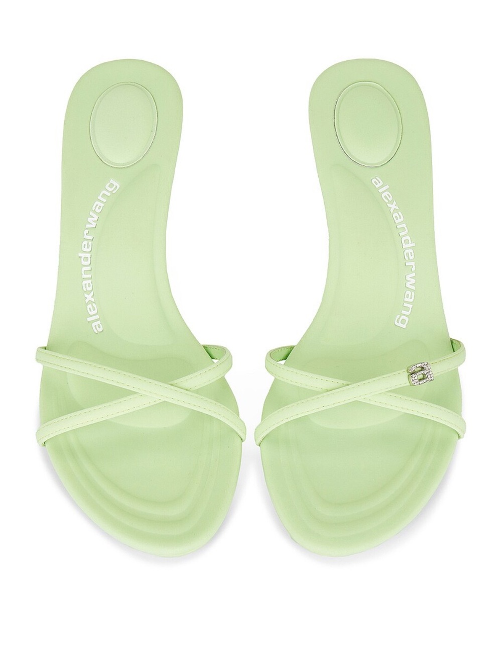 Alexander Wang Light Green Crisscross Slide Mules